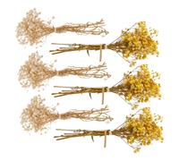 DOITOOL Ramo de Flores Secas Aliento de Ñiño 6 Piezas 3 Amarillo 3 Crema 12 CM Mini Bouquet para Decoración Floral Boda Hogar y Manualidades