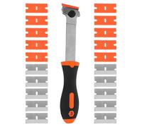 DOITOOL Raspador de Limpieza Multiusos para Estufa con Mango Largo Ergonómico 21 Piezas con Cuchillas Metálicas y Amarillas para Vitrocerámica Azulejos y Pintura Herramienta