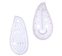 DOITOOL Reglas de Corte para Ropa 2 Piezas PVC Transparente Herramientas de Costura Curvas para Patchwork y Patronaje Profesionales Uso Manualidades y Confección