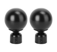 DOITOOL Remates para Barra De Cortina 2 Piezas Tamaño Estándar Hierro Negro Cabezal Decorativo Bola Redonda Accesorio para Decoración Hogar Dormitorio