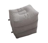 DOITOOL Reposapiés Inflable Ajustable Alturas Cojín Ergonómico para Piernas Cansadas Almohada de Viaje Portátil para Avión y Tren Mejora Circulación y Reduce Fatiga Color Gris