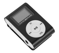 DOITOOL Reproductor de Música USB Clip Negro, Pantalla LCD y Soporte para Tarjeta Micro de 32gb, Diseño Compacto de Aluminio Batería Recargable y Jack Estéreo 3.5mm