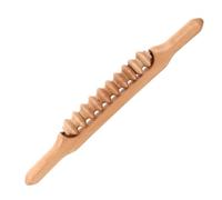 DOITOOL Rodillo de Masaje de Madera de Haya 43 Cm Ruedas, Masajeador Corporal Manual para Fascia y Relajación Muscular, Palo de Masaje para Deportistas y Fisioterapia