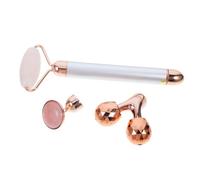 DOITOOL Rodillo Eléctrico de Jade Auténtico para Masaje Facial Cristal de Jade y Aleación, Estimula Circulación y Reduce Ojeras para Cuidado del Rostro