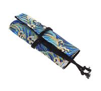 DOITOOL Rollo Bolsa de lápiz de Cortina de Pluma lapices Organizador Oficina Estuche boligrafos Estuche Escolar Estuche para Envolver lápices Bolso de por bolígrafo Sabana de Algodon Blue