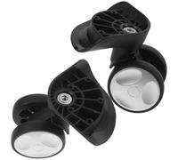 DOITOOL Ruedas de Repuesto para Maleta de Viaje, 1 Par de Ruedas Giratorias de Plástico Negro, Tamaño Compacto para Equipaje Pequeño, Reemplazo Fácil y Movimiento 360° para Maletas