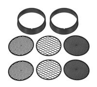 DOITOOL Sartén de tamizado de plástico, juego de tamiz de suelo, tamiz de jardín de malla redonda con tres tamices intercambiables con diferentes tamaños de malla grado