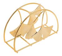 DOITOOL Servilletero de Mesa Metálico Dorado Diseño Hoja, Soporte para Servilletas de Papel, Reutilizable, Decorativo para Cocina, Bar y Restaurante, Tamaño Compacto