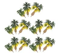DOITOOL Set de 15 Mini Palmeras Artificiales para Modelismo Árboles de Simulación Tropicales de Plástico Decorativas para Maquetas Mesa de Arena y Dioramas Tamaños 10Cm 8Cm y 6Cm