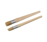 DOITOOL Set de 2 Pinceles Redondos de Madera Cerdas para Restauración de Muebles y Control de Precisión, Mango Largo Beige para Manualidades y Trabajo