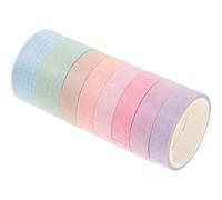 DOITOOL Set de 8 Rollos de Cinta Washi Decorativa de Colores Variados Adhesiva y Multifuncional para Manualidades Scrapbooking y Decoración Creativa