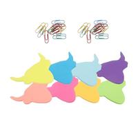 DOITOOL Set de Blocs de Notas Adhesivas Diseño de Vaca, 8 Unidades Pequeñas 24 Clips Metálicos para Papelería Escolar y Oficina, Organizador Funcional para Recordatorios y Manualidades