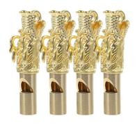 DOITOOL Silbato de Latón Cabeza de Dragón, 4 Unidades, Accesorio Portátil para Senderismo y Camping, Llavero de Emergencia para Actividades al Aire Libre, Sonido Potente y