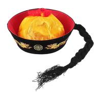 DOITOOL Sombrero Oriental Creativo para Disfraz Chino con Trenzas y de Caballo Accesorio Vintage para Cosplay y Fiestas Tradicionales