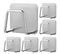 DOITOOL Soporte de Esponja de Metal Autoadhesivo de Acero Inoxidable 304, 6 Unidades, 5x5x3.5 Cm, Estante Organizador para Fregadero de Cocina, Rejilla Resistente y Funcional