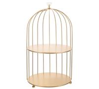 DOITOOL Soporte de Hierro Dorado para Almacenamiento Multifunción Estante Doble Cuentas para Cosméticos Pasteles y Postres Organizador de Escritorio Resistente y Decorativo