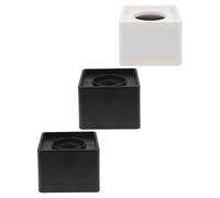 DOITOOL Soporte de Micrófono de Escritorio ABS 3 Piezas 2 Negros 1 Blanco Bandera Cuadrada para Entrevistas y Transmisiones Estación de Logotipo Portátil para Estudio y Conferencias 7