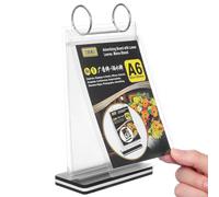 DOITOOL Soporte Menú Restaurante PVC Transparente Doble Cara Vertical para Carteles y Menús de Bebidas Cafés Bares Eventos