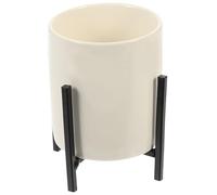 DOITOOL Soporte para Utensilios de Cocina de Hierro y Cerámica Color Negro Tamaño L Porta Palillos y Cucharas Rejilla Recipiente Organizador para Cubiertos en Encimera