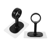 DOITOOL Soportes Autoadhesivos para Barra de Cortina sin Taladro 2 Piezas Negras Soporte para Barra de Cortina de Techo Resistente Gancho Adhesivo Multiusos para Baño Cocina y