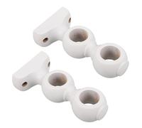 DOITOOL Soportes de Madera White para Barra de Cortina Doble, 28-28 Cm, Base Fija, Montaje en Pared, para Cortinas Pesadas y Sistema de Doble Capa en Sala y Dormitorio (2 Piezas)