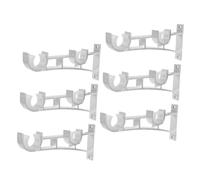 DOITOOL Soportes para Cortinas Doble Capa Ajustables 6 Piezas De Metal Blanco Mate Soporte Doble para Barra De Cortina Resistente para Sala y Dormitorio Montura Lateral o Superior