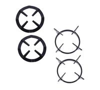 DOITOOL Soportes para Estufas de Gas de Acero Resistente Color Negro Juego de 4 Piezas Anillos para Quemadores y Soportes para Ollas Compatibles para Cocina Doméstica y Uso Gas