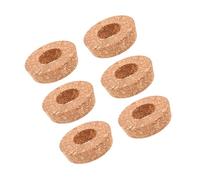 DOITOOL Tapones de Corcho Hidropónicos Perforados 6,5 Cm, Tapas de Madera Natural para Jarrones de Vidrio, Macetas Hidropónicas, Uso en Jardinería y Decoración de Hogar, Paquete de 6