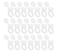 DOITOOL Taza de anillo de pigmento, 50pcs por bolsa, plástico blanco, tamaño flexible, para tinta y pinturas, uso profesional en salón
