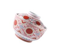 DOITOOL Tazón de Sopa de Cerámica con Tapa Rojo Utensilio de Cocina Versátil para Sopa Miso y Fideos Vajilla Hogar con Diseño Práctico y Tamaño Mediano