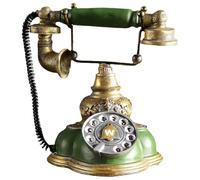 DOITOOL Teléfono Fijo Retro de Resina Verde Modelo de Disco Antiguo para Decoración Vintage de Hogar y Oficina Adorno Sobremesa Clásico Accesorio Decorativo Vintage Funcional
