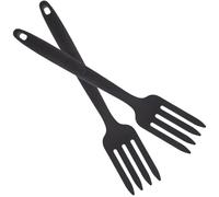 DOITOOL Tenedor de Cocina Grande de Silicona Antiadherente, 2 Piezas, Color Negro, Resistente al Desgaste, Ergonómico y Multifunción para Pasta y Fideos, Utensilio Práctico para Cocinar