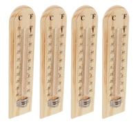 DOITOOL Termómetro de Madera Natural para Bodega y Fermentación Rango 40℃ a 50℃ 4 Piezas Termómetro de Pared para Interior y Exterior Adecuado para Sauna Jardín y Elaboración Casera