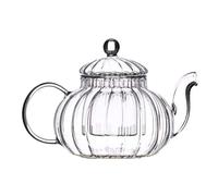 DOITOOL Tetera de vidrio retro Decor con infusor de vidrio con infusor, tetera de vidrio de calabaza, tetera segura para tetera de té con hojas sueltas y florecientes, hervidor de té de acero