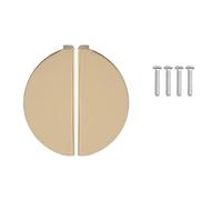 DOITOOL Tirador de Media Luna para Armario 2 Piezas Aluminio Color Cobre Natural 64 MM Distancia entre Agujeros Manijas Semicirculares para Muebles de Cocina y Gabinete Pomo para