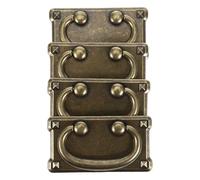DOITOOL Tiradores de Aleación de Zinc para Cajones Estilo Chino Vintage, Tiradores Cuadrados Pequeños para Puertas de Armarios y Muebles, Juego de 4 Piezas Color Café Antiguo, Manijas