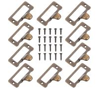 DOITOOL Tiradores de Marco de Etiquetas para Muebles 10 Piezas Tamaño Pequeño 48X38 MM Aleación Acabado Bronce Antiguo Tirador para Ranura de Tarjetas Adecuado para Armarios y