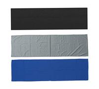 DOITOOL Toalla suave de 3 piezas de toalla fría toalla fría toalla fría toalla fría para deportes, yoga, cuello, entrenamiento, gimnasio, fitness, viajes, camping (azul zafiro, gris claro, negro)