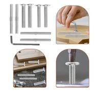 DOITOOL Tornillos para Rascador de Gatos Repuesto de Pernos de Acero con Rosca Completa Cabezal Plano y Doble Extremo Incluye Llave para Conexión Estable y Fácil Instalación