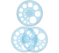 DOITOOL Transportador Geométrico Circular 360° 3 Piezas para Estudiantes Regla de Dibujo y Medición, Herramienta Multifuncional para Oficina y Escuela, Precisión Alta para Dibujo Técnico