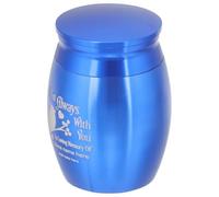 DOITOOL Urna de Cenizas para Mascota de Acero Inoxidable Azul