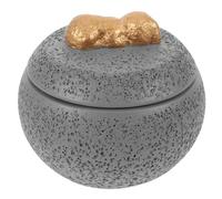 DOITOOL Urna para Cenizas de Mascotas Gris de Cemento Mini Urna Conmemorativa Hermética de 355 G para Perros Caja Decorativa para Recuerdos y Memorial Funerario para Mascotas