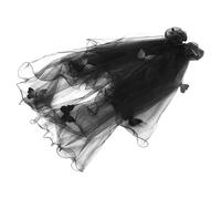 DOITOOL Velo Gótico Negro para Halloween y Día de Muertos, Velo de Malla con Diseño de Alas, Fácil de Usar y Versátil para Cosplay y Fiestas