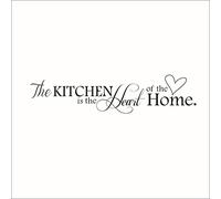 DOITOOL Vinilo Adhesivo Cocina Vinilos Decorativos Cocina Pegatinas Pegatinas pared Decorativas de Pared de Vinilo Extraíble con Frase en Inglés «The Kitchen Is The Heart of The Home»