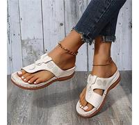 DOIX Sandalias Ortopédicas con Punta de Clip para Mujer Chanclas de Corrección de Juanetes para Exteriores de Verano Pantuflas Correctoras de Juanetes Zapatos Casuales,Beige,US11/EU42