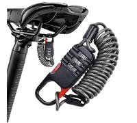 Doiyislem Candado de cable para scooter,Cerradura para motocicleta - Cerradura de combinación de 3 dígitos | Candado de cable retráctil para casco, equipaje, scooter eléctrico, motocicleta