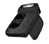 Doiyislem Cojín para Reposabrazos De Coche - Cojín Elevador para Caja de Reposabrazos con Bolsa Lateral de Almacenamiento - Incluye Porta Pañuelos y 2 Portavasos para Interior del Automóvil