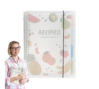 Doiyislem Cuaderno de recetas en, libro de recetas en - Cuaderno de recetas en A4 para escribir tus propias recetas,Páginas gruesas y vacías, libro de recetas personal en, con capacidad para 160