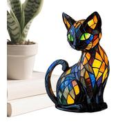 Doiyislem Lámpara de Animal, Lámpara de Mesita de Noche de Gato Luz Nocturna LED - Escultura Espeluznante Decoración Para Halloween Cumpleaños, Para Oficina Salón Mesita de Noche Dormitorio Habitación