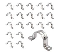 DOJA Barcelona | Abrazaderas Metalicas Para Tubos en U | Pack 50 | Abrazadera Tubo 40mm | Abrazadera En U | Grapas Metalicas Omega | Soporte Tubo | para Fijacion de Tubo, Anillo de Conexion
